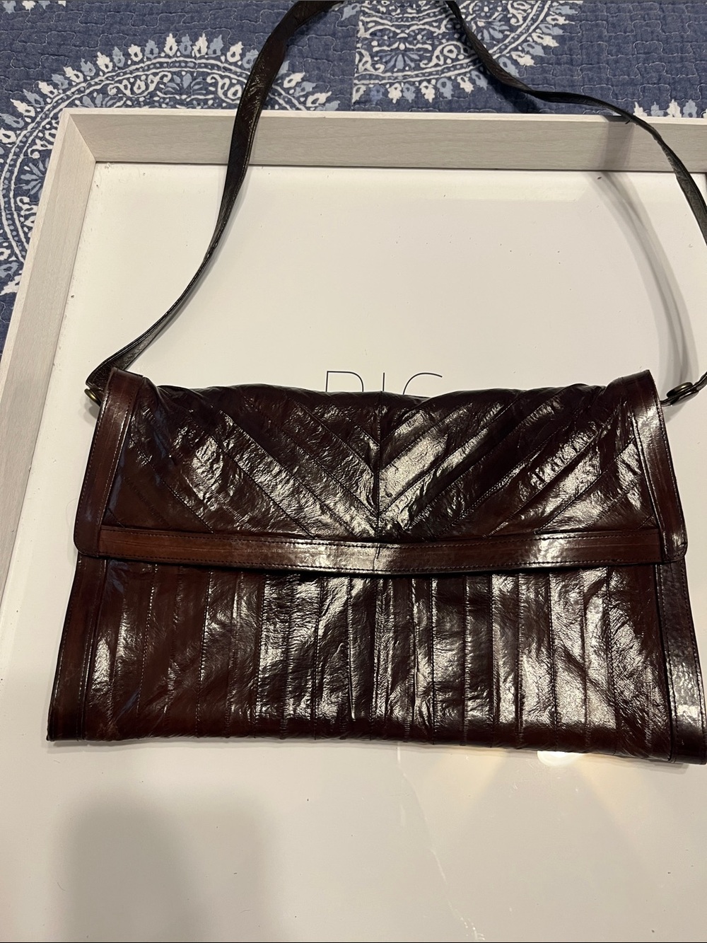 Women's Burgundy Leather Shoulder Bag with Quilted Flap